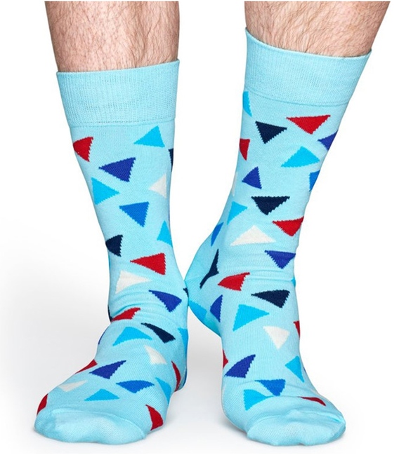جوراب Happy Socks هپی ساکس طرح Triangle آبی
