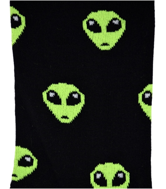 جوراب ساق دار بوم طرح Alien مشکی سبز