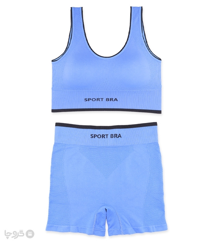 ست شورت و نیم تنه کاپدار کبریتی طرح Sport Bra کد 6759