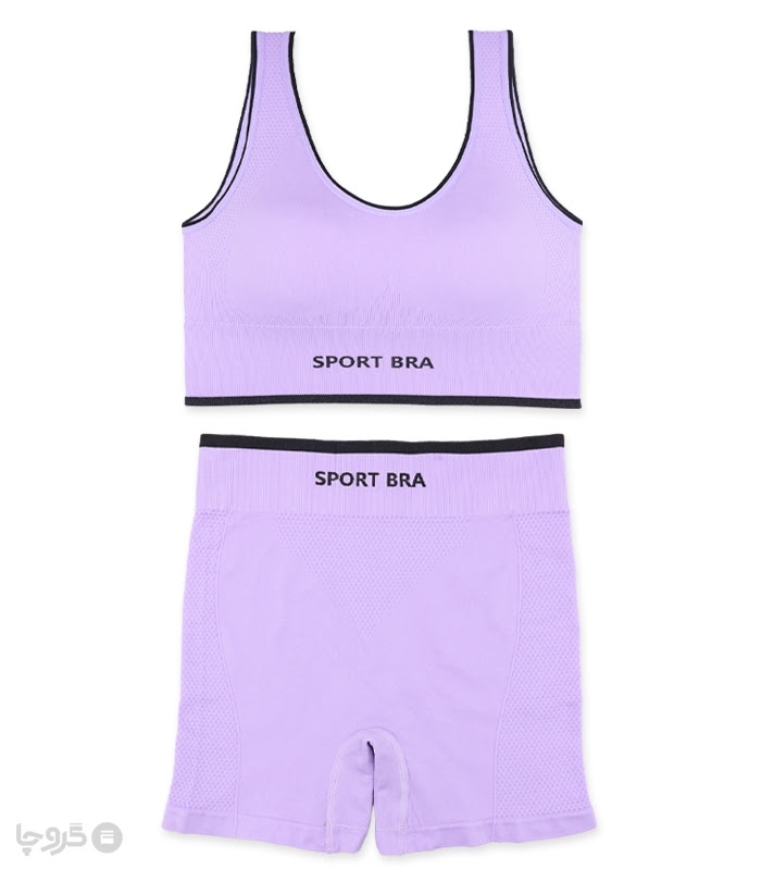 ست شورت و نیم تنه کاپدار کبریتی طرح Sport Bra کد 6759