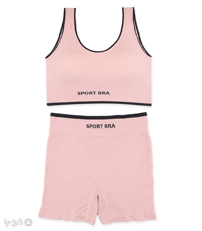 ست شورت و نیم تنه کاپدار کبریتی طرح Sport Bra کد 6759
