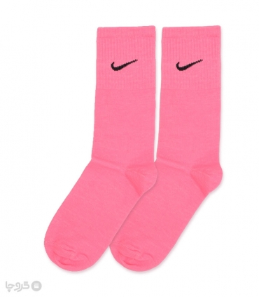جوراب ساقدار کش انگلیسی طرح Nike طیف صورتی