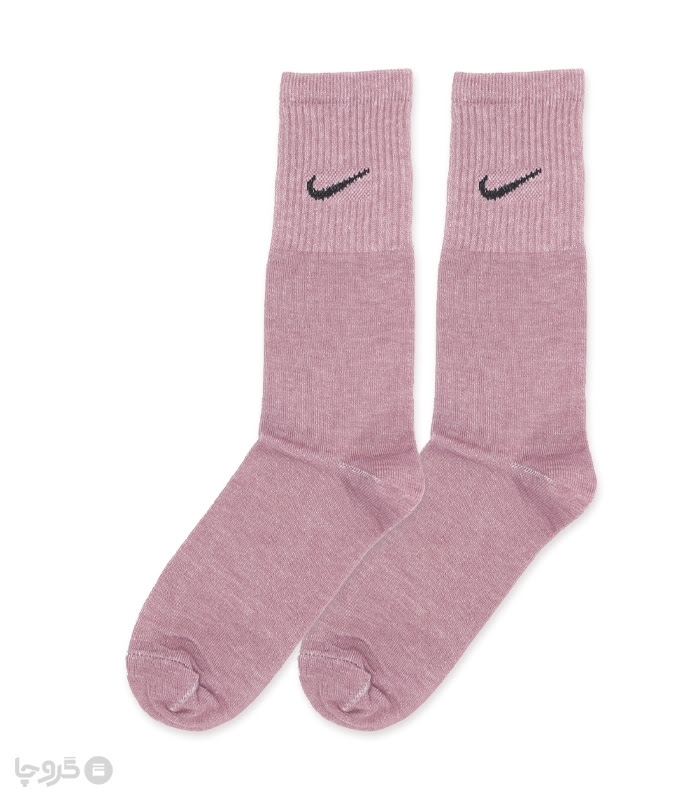 جوراب ساقدار کش انگلیسی طرح Nike طیف صورتی