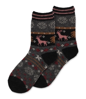 جوراب پشمی Coco & Hana ساقدار طرح گوزن هندسی