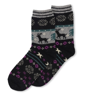 جوراب پشمی Coco & Hana ساقدار طرح گوزن هندسی