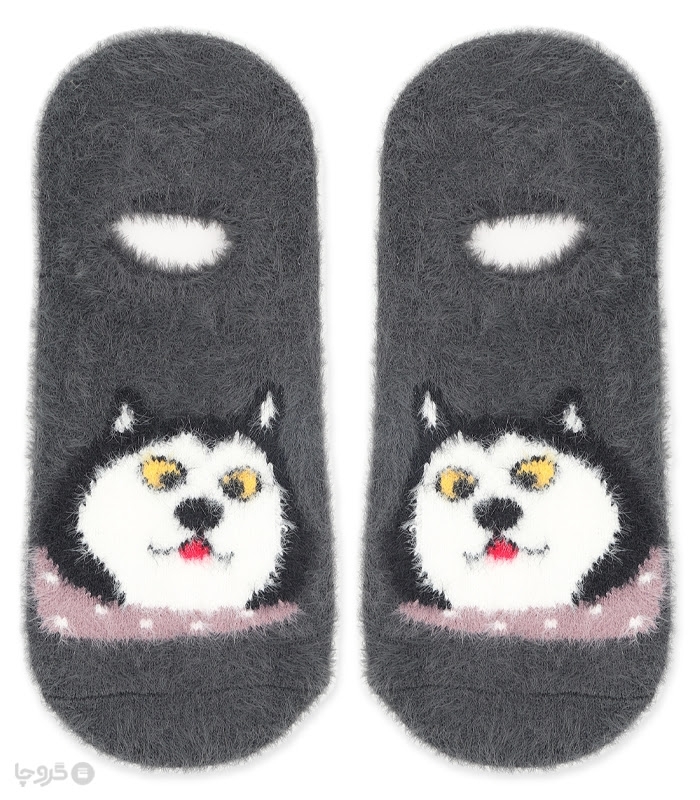 جوراب موهر کالج Coco & Hana طرح سگ هاسکی