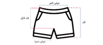 راهنمای سایز شلوارک کد 500