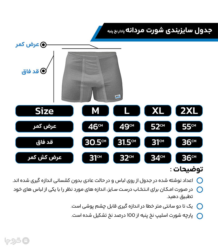 راهنمای سایز تاپیک