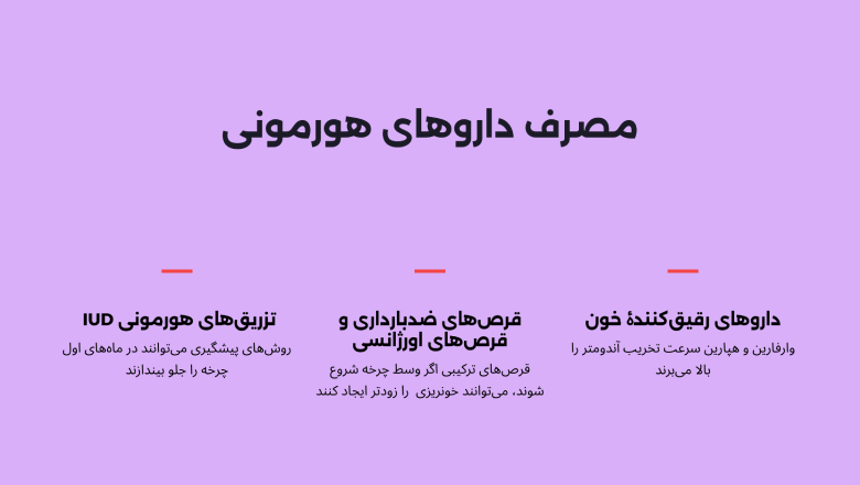 داروها و روش‌ های ضدبارداری و تأثیر آن‌ها بر زود پریود شدن