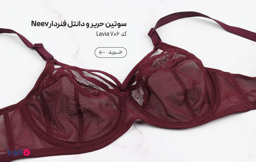 سوتین مینی مایزر Neev نیو حریر و دانتل فنردار کد Lavia 706