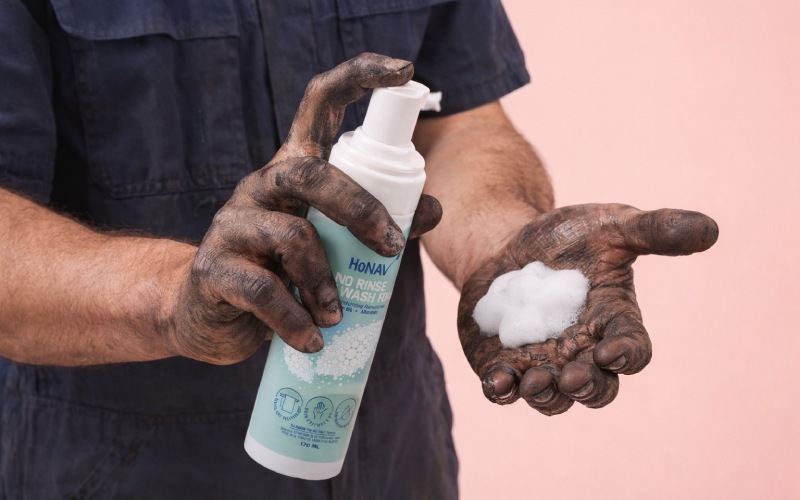 نحوه استفاده از فوم شستشوی بدن هناو