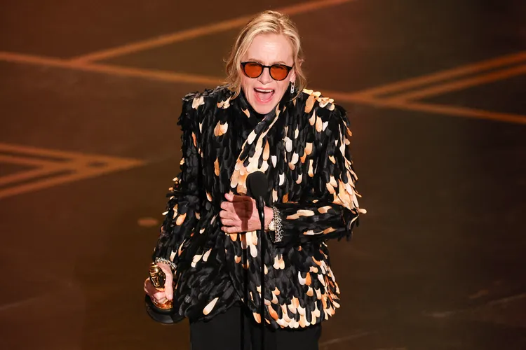 Amy Madigan winning supporting actress Oscar 2026 reaction