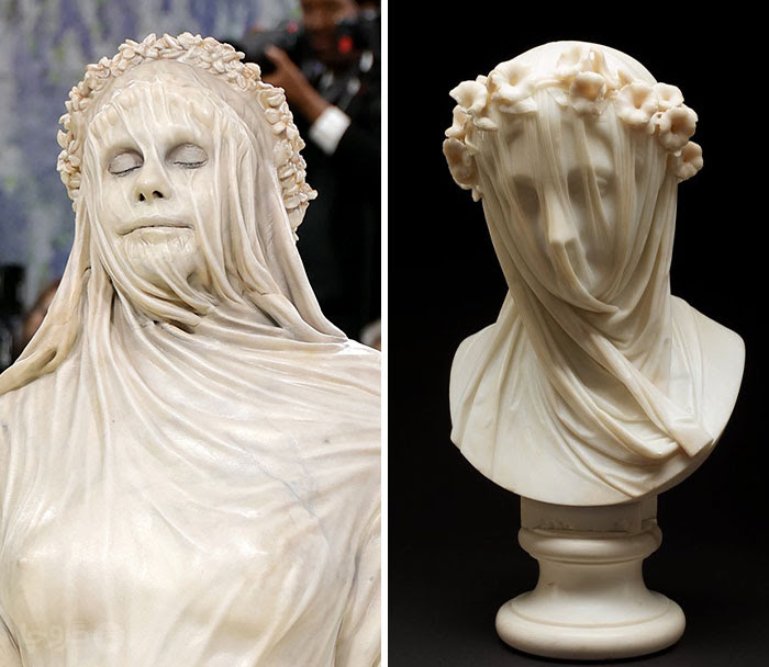 هایدی کلوم با استایلی برگرفته از مجسمه «Veiled Vestal»