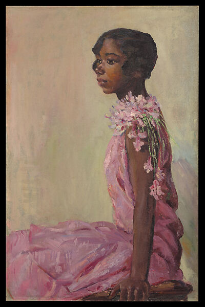 “Girl in a Pink Dress” — Laura Wheeler Waring, 1927