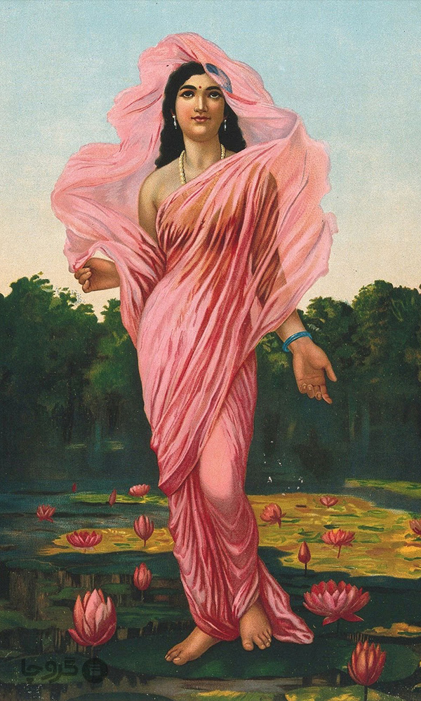 تابلوی Padmini The Lotus Lady اثر Raja Ravi Varma